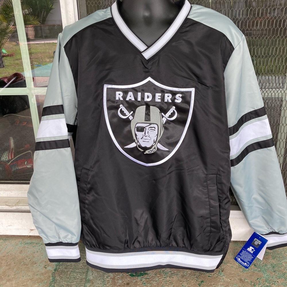 Starter Las Vegas Raiders Pullover NFL black grey Jacket size L